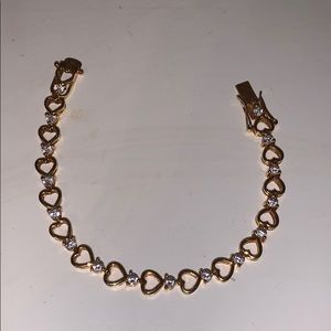 Gold Hearts and Diamonds Bracelet